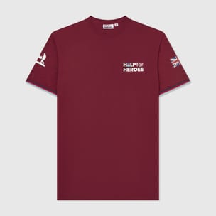 UNISEX CLASSIC TIPPED T SHIRT WINDSOR WINE FRONT