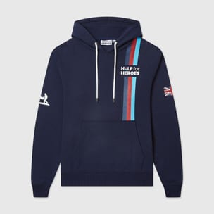 UNISEX CLASSIC VERTICAL STRIPE OH HOODY NAVY FRONT
