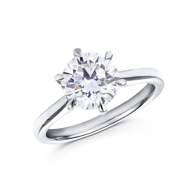 Brilliant cut diamond single stone six claws back