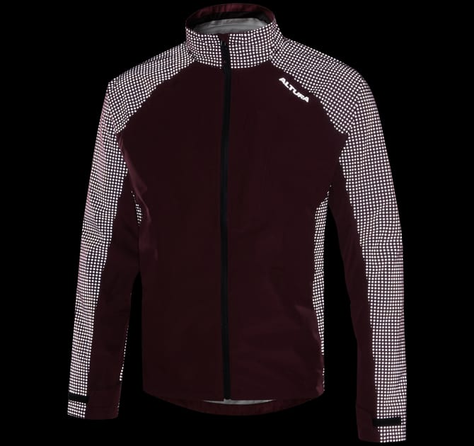 MENS URBAN NIGHTVISION STORM WATERPROOF JACKET MAROON LOW LIGHT