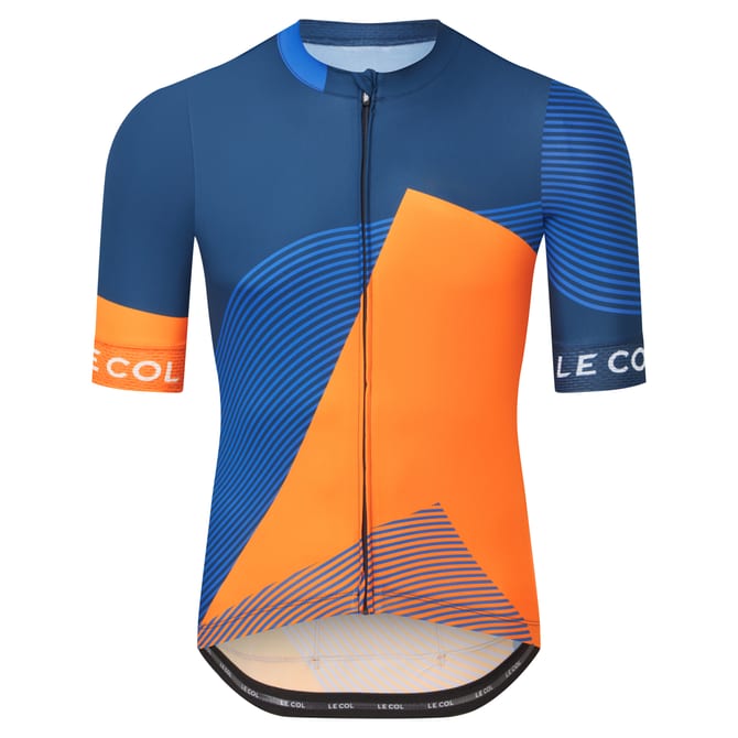 Mens Sport Lightweight Jersey Navy Saffron Print Front