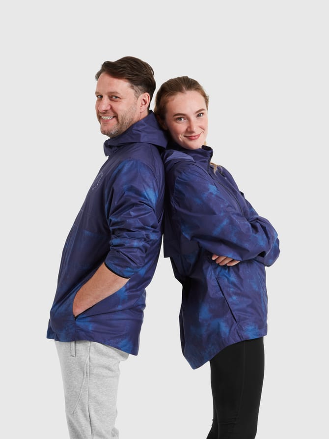 UNISEX SHOWERPROOF PRINT SPORT LEISURE JACKET SOLDILITE BLUE Model 01 5161