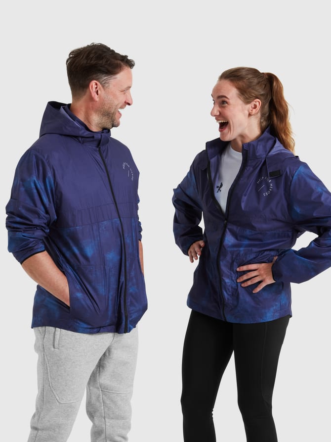 UNISEX SHOWERPROOF PRINT SPORT LEISURE JACKET SOLDILITE BLUE Model 01 5168